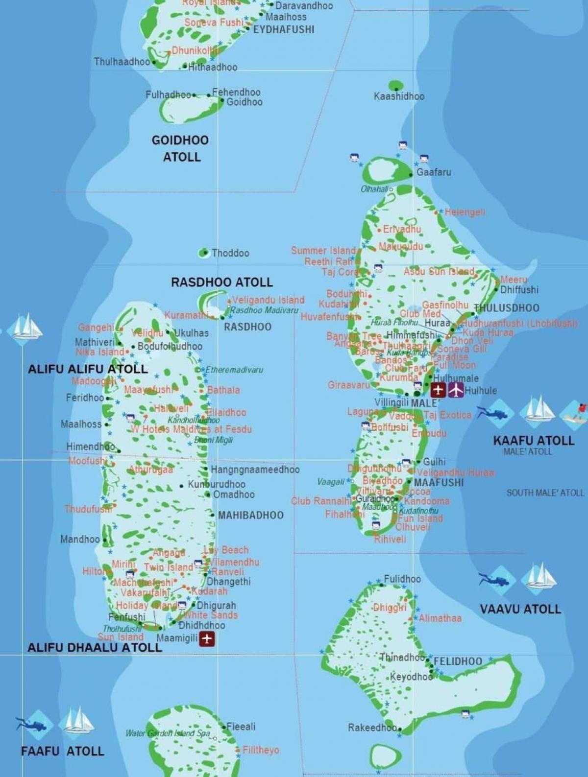 de maldiven kaart kapitaal