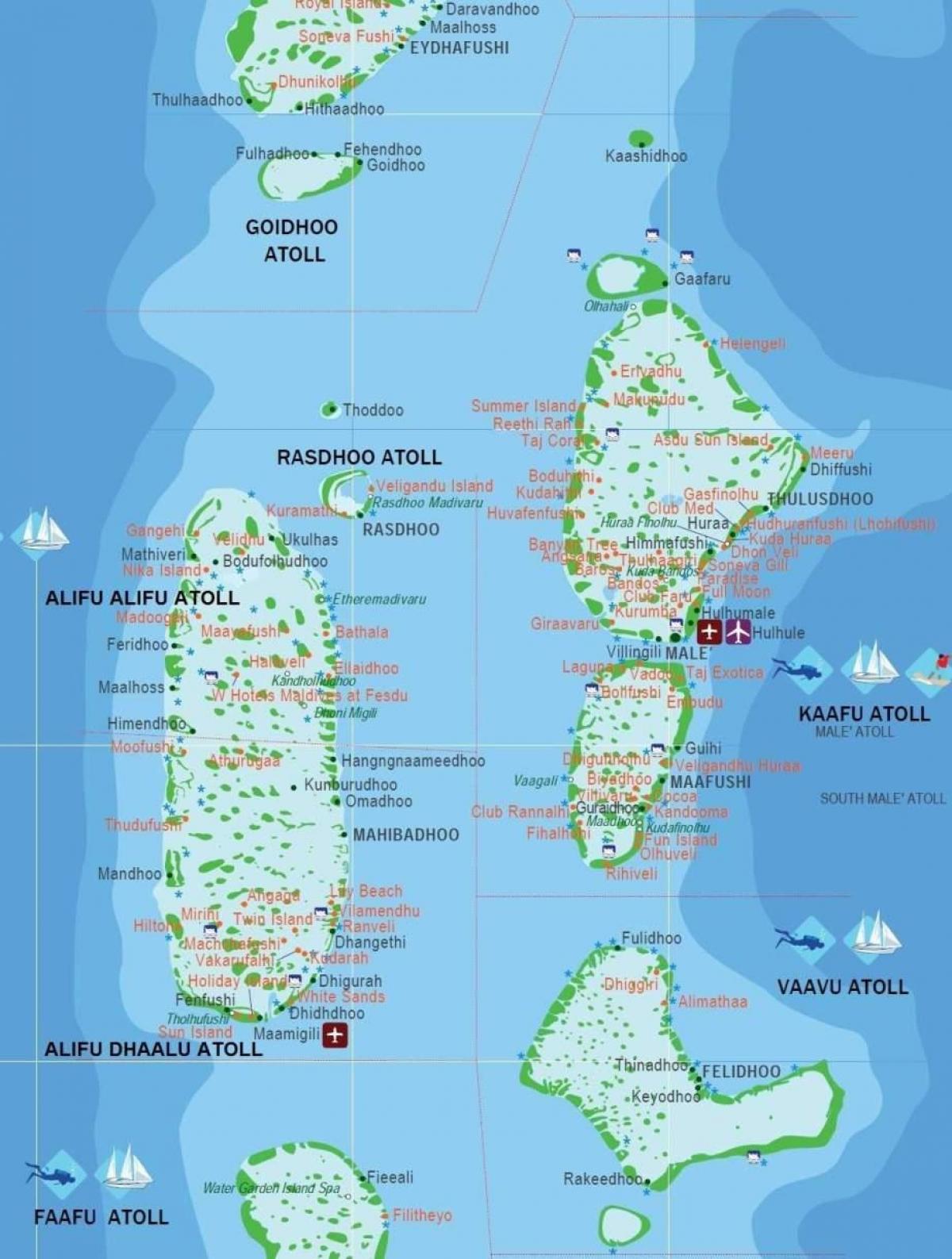 de maldiven land in de kaart van de wereld