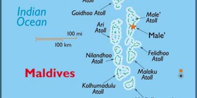 Baa-atol van de malediven kaart