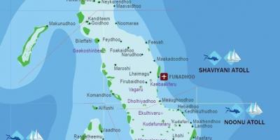 Kaart van maldiven strand