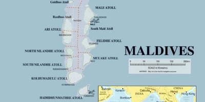 Kaart van maldiven fysieke 