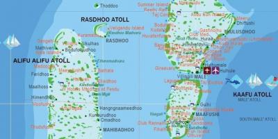 De maldiven land in de kaart van de wereld