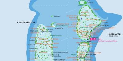 De maldiven luchthavens kaart
