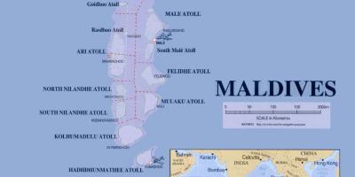 Kaart van maldiven politieke