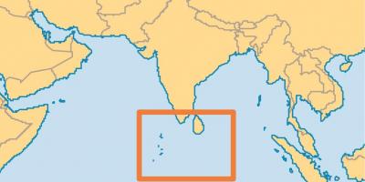 Malediven eiland locatie op de kaart van de wereld