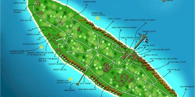 Vaadhoo eiland in de maldiven kaart